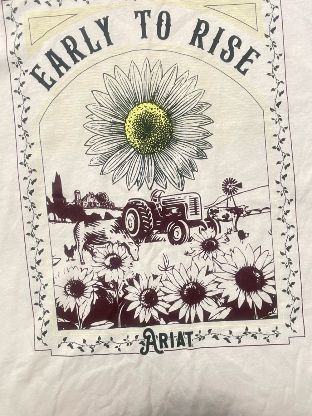 Ariat Light Pink Sunflower Tractor Graphic Tee - Picture 4 of 5